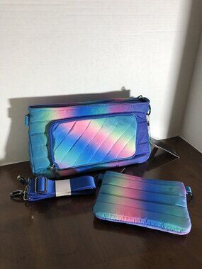 Think Royln Crossbody And Pouch In Blue 13” x 7” x 3.5”